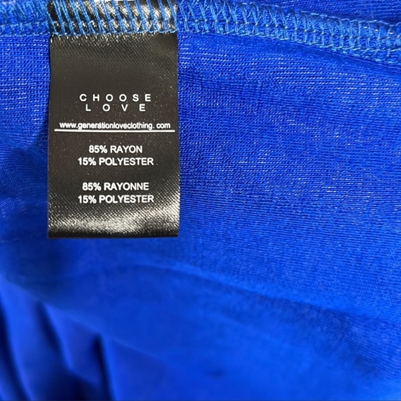 🆕Generation Love Arielle Cobalt Blue Terry Mini Dress NWT - Picture 6 of 9